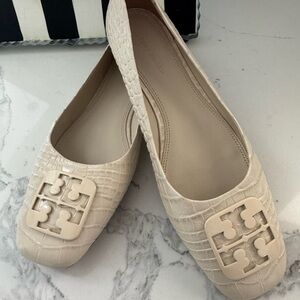 Tory Burch Leather Cream Flats